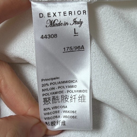 D. Exterior  V Neck Tank Mini Dress in White L NWOT - Picture 3 of 8